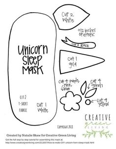 the instructions for making an unicorn sleep mask