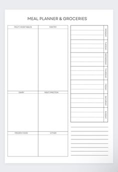 Meal Planner,Grocery List,Weekly Meal Planner Life Binder, Menu Planner, Paper Planner, List Notepad, Household Planner, Menu Planners, Planner Pdf, Project Planner, Weekly Meal Planner