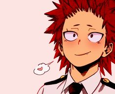 an anime character with red hair wearing a tie