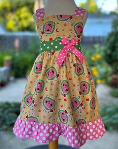 Cocomelon Dress Cocomelon Theme Birthday Party, Cocomelon Theme, Bug Clothing, Theme Birthday Party, Birthday Party Dress, Theme Birthday, Girl Clothing, Keep Fit, Toddler Dress