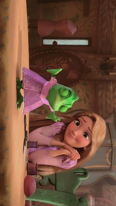 the princess and the frog are looking at each other