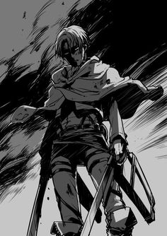 Attack On Titan Game, Samurai Art, Anime Warrior, Anime Monochrome, Eren Jaeger, Levi Ackerman