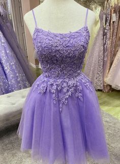 Purple Tulle with Lace Short Straps Homecoming Dress, Purple Short Pro – BeautyDressy Light Purple Homecoming Dress, Purple Short Prom Dress, Light Purple Dresses, Dress Purple Short, Homecoming Dress Purple, Brown Prom Dresses, Champagne Homecoming Dresses, Yellow Homecoming Dresses, Orange Prom Dresses