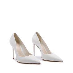 Brand New 8.5 White Schutz Heels Worn Once For Engagement Shoot. White Heels Wedding, White Pump, White Stilettos, Wedding Wardrobe, Closed Toe Heels, Stylish Footwear, White High Heels, White Wedding Shoes, Prom Heels