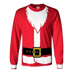 "Christmas Santa Claus Costume Sweatshirt or Long Sleeve T-shirt Gildan 18000 Sweatshirt: 8.0 oz., pre-shrunk 50/50 cotton/polyester Heather Sport colors are 60/40 polyester/cotton Reduced pilling and softer air-jet spun yarn 1x1 athletic rib knit collar, cuffs and waistband, with spandex Double-needle stitched cuffs and waistband Safety Green is compliant with ANSI/ISEA 107 High Visibility standards Tear Away Label Gildan 2400 Long Sleeve T-shirt: 6.0 oz., pre-shrunk 100% cotton (Dark Heather, Football Team Names, Santa Claus Costume, Santa Costume, Bunny Costume, Chattanooga Tn, Christmas Santa Claus, Soft Air, Christmas Santa, Knit Collar