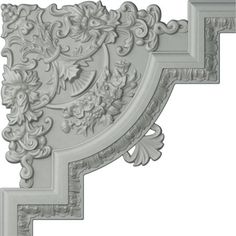 an ornately decorated wall panel in white