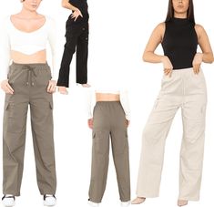 Product Specification Item Conditions: New Womens Elasticated Waist Wide Leg Combat Trousers Ladies Drawstring Pocket Pants Very Good Quality Fabric To Use For All Occassions Womens Relax Fit Wide Leg Trousers Ladies Elasticated Waist Drawstring Pocket Pants Features: Drawstring Elasticated Waist Pocket Flared Wide Leg Style: Wide Leg Combat Trousers Theme: Casual Wear Pattern: Plain Approx Length: Full Length Available Colors: Black, Khaki, Stone Available Sizes: UK 8-18 = US 4-14 Material: 85% Combat Trousers, Womens Trousers, Pantalon Large, Dark Color, Pocket Pants, Wide Leg Trousers, Trousers Women, Quality Fabric, Casual Wear