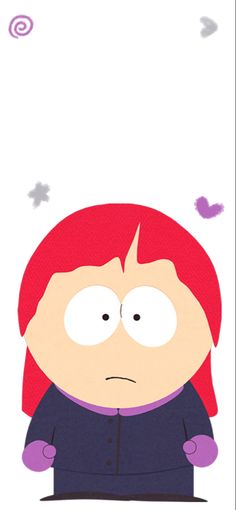 a cartoon character with red hair and eyes