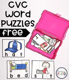 the cvc word puzzles are free for kids to practice their phonicic skills