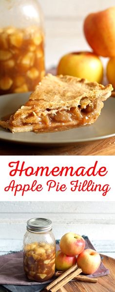 homemade apple pie sitting on top of a wooden table