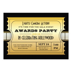 a movie ticket birthday party card