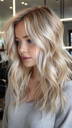 25 Platinum Blonde Hair Color Ideas to Brighten Your Look Honey Blonde And Platinum Highlights, Platinum Blonde Hair With Caramel Highlights, Platinum Blonde With Auburn Lowlights, Honey Blonde With Ash Highlights, Long Fine Blonde Hairstyles, Blonde And Gold Highlights, Tap Root Blonde, Blonde Hair Full Foil, Multidimensional Blonde Highlights