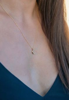 Fly to the moon with this Crescent Moon Pendant that is simple and chic in design on a delicate chain that is made with 14K Gold Plated. Gold Necklaces Simple, Fly To The Moon, Music Aesthetics, Necklaces Simple, Gold Chain Design, Gold Necklace Simple, Crescent Moon Pendant, Delicate Chain, Moon Pendant