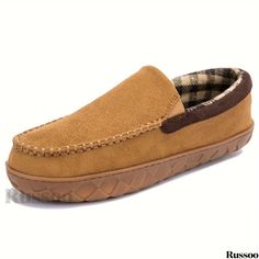 Russoo - Mens Breathable Lightweight Loafers: Suede Uppers, Ideal for Indoor/Outdoor, Walking, and Driving in Spring and Autumn Seasons Mens Moccasin Slippers, Indoor Outdoor Slippers, Bedroom Slippers, Winter Slippers, Warm Slippers, Moccasins Slippers, House Shoes, House Slippers, Spring And Autumn