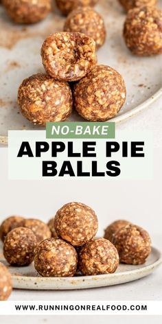 no bake apple pie balls on a plate