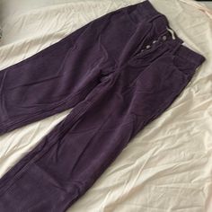 Size 25, Brand New, Tags And All, Originally $59.95 Casual High Rise Purple Pants, Casual High-rise Purple Pants, Purple Corduroy Bottoms With Pockets, High Rise Purple Cotton Pants, High-rise Purple Cotton Pants, High Rise Purple Bottoms For Fall, Casual Purple Corduroy Bottoms, Mid-rise Purple Cotton Pants, Purple Corduroy Pants