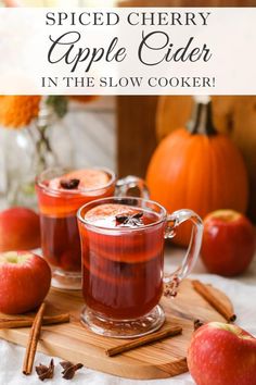 spiced cherry apple cider in the slow cooker