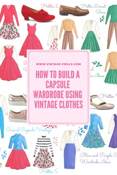 Capsule Wardrobe Vintage, 50s Wardrobe, 1950s Wardrobe, How To Shop Vintage Clothes, Capsule Wardrobe Skirts, Vintage Inspired Clothing, Retro Wardrobe, 1950s Capsule Wardrobe, Casual Vintage Outfits 50s