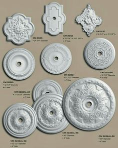 the different types of ceiling medallions are shown