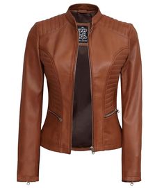 Tall Tan Leather Padded Jacket
This tan tall jacket for women is made from soft lambskin leather and fully lined internally with soft polyester lining. The outside of the jacket has a light padded pattern on the shoulders which also covers the side and back areas. Other than that, the jacket also has premium zip-front closure and two zipper pockets, and one inside pocket. Wear this tan tall leather jacket over your favorite jeans for an everyday look that’s far from basic. Cheap Chic Button-up Leather Jacket, Cabelas Women, Cafe Racer Leather Jacket, Motorcycle Jacket Women, Leather Jacket Women, Tan Leather Jackets, Womens Black Leather Jacket, Lambskin Leather Jacket, Tan Jacket