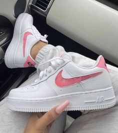 Pink Heart Swoosh Custom Air Force 1s-shecustomize Air Jordan 1 Shadow, Yomi Casual, Air Force 1s, Jordan Shoes Girls, Limited Edition Sneakers, Cute Nike Shoes, Cute Nikes, Nike Air Force 1 Low, Swag Shoes