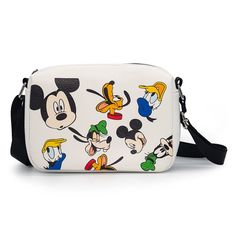 PRICES MAY VARY. You're going to love this Disney bag featuring Mickey Mouse, Donald Duck, Goofy, and Pluto all over! Stylish and sleek cross body bag is made from premium vegan leather. It measures 8.5 x 6.5 x 2.75 Inches and features space to carry all your favorite things including phone, wallet, keys, etc. The gorgeous artwork is applied using the latest printing technology so it will hold up well over time. This product is made by Buckle-Down and is Officially Licensed by Disney. You're goi Goofy And Pluto, Mickey Mouse Donald Duck, Mickey Mouse Head, Disney Bag, Disney Favorites, Mickey Mouse And Friends, Crossbody Wallet, Disney Outfits, Mickey And Friends