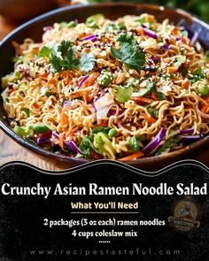 Barbara O'Neal Lectures | Crunchy Asian Ramen Noodle Salad 🥗🍜 | Facebook