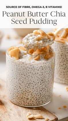 This is an easy snack recipe with only 4 healthy ingredients! The chia pudding recipe is made with natural peanut butter, omega-rich chia seeds, and a rich and creamy almond milk for a healthy breakfast or healthy snack! Chia seeds are a great source of fibre, omega-3 and vitamin B, so this easy recipe is both delicious and full of nutritious goodness too! This recipe can be made during meal prep and enjoyed throughout the week! Peanut Butter Chia Seed Pudding, Chia Seed Pudding Almond Milk, Breakfast Peanut Butter, Peanut Butter Chia Pudding, Easy Vegan Snack, Chia Seed Recipes Pudding, Vegan Snack Recipes