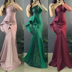 Green Strapless Mermaid Dress, Sleeveless Green Mermaid Evening Dress, Green Sleeveless Mermaid Dress For Prom, Formal Dinner Dress Classy, Sophisticated Cocktail Dress, Ruffle Bodycon Dress, Lace Gown Styles, Long Evening Dresses, Afrikaanse Mode