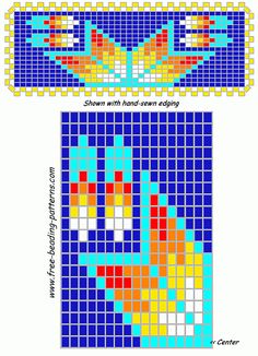 the cross stitch pattern is shown in three different colors