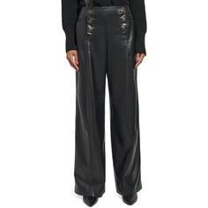 Manufacturer: Karl Lagerfeld Paris Style Type: Wide Leg Pants Collection: Karl Lagerfeld Paris Sleeve Length: Material: 100% Polyurethane Fabric Type: Faux Leather Specialty: Pleated Sku: BH5965875 Size: 14.  Color: Black.  Gender: female.  Age Group: adult. Pants Collection, Paris Style, Womens Wide Leg Pants, Karl Lagerfeld Paris, Premium Brands, Stretch Pants, Navy Women, Pull On Pants, Karl Lagerfeld