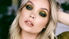 Melt Cosmetics Gemini, Gemini Palette, Green Eyeshadow Look, Fall Makeup Tutorial, Velour Lashes, Melt Cosmetics, Nose Contouring, Fall Makeup Looks, Beauty Vlogger