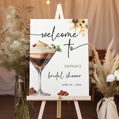 a welcome sign for a bridal shower