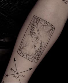 It’s a tarot card, the lovers card, and it have two hands about to touch them Wrist Tattoo Cover Up, Tarot Card Tattoo, Card Tattoo Designs, Cool Wrist Tattoos, Forarm Tattoos, Tattoos For Lovers, Fire Tattoo, Full Body Tattoo