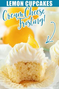 lemon cupcakes with cream cheese frosting are the perfect dessert to make for two