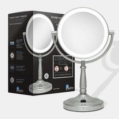 See your beauty up close and personal with this Lighted Makeup Mirror with Magnification & Cordless! Its optical quality glass and cool white temperature LED chip create the perfect lighting for makeup application - plus, it swivels for maximum convenience. With 10x and 1x double-magnification mirrors plus a cordless design (batteries not included), this is the true power couple for makeup lovers. Get ready to reflect your beauty! Lighted Makeup Mirror, Makeup Lovers, Lighted Vanity Mirror, Makeup Mirror With Lights, Makeup Mirrors, Up Close And Personal, Batteries Not Included, Toggle Switch, Ring Light