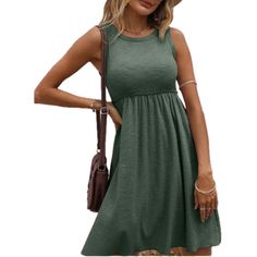 This Dress Is Super Comfortable And Casual Perfect For Teachers Or Anyone Who Likes The Cas/Comf On The Go Look. The Piece Is Basically Brand New. I Wore It One Time And It’s Been Washed Since Then. Casual Green Sleeveless Dress For Day Out, Lacey Clothes, Europe Wardrobe, River Wedding, Wardrobe Capsule, Clothes Shopping, Overlay Dress, Summer Styles, Comfy Fashion