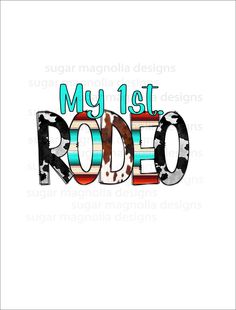 the word rodeo is made up of letters and an image of a cow's head