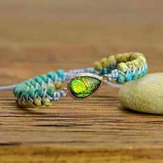 Sunlit Opal Braided Bracelet-Your Soul Place Jade Charm, Cosmic Consciousness, Bohemian Handmade, Powerful Energy, Braided Bracelet, Green Opal, Opal Bracelet, Natural Jade, Hand Jewelry