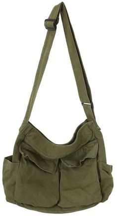 PRICES MAY VARY. Material: Made of high quality canvas and durable polyester lining, comfortable, breathable and lightweight, decreasing pressure of shoulder. Product Size: Long: 13.3 in/34cm, Width: 5.9 in/15cm, Height: 15.7 in/40cm, Adjustable Shoulder Strap. Zipper closure main compartment, fits you daily necessities phone, wallet, cosmetics, etc. Design: There is 1 main compartment, 1 inner zip pocket, 1 inner slot pocket, 2 outer flap pockets and 2 outer slot pockets. Zipper closure keeps y Sling Bag Aesthetic, Cute Messenger Bags, Messenger Bags For School, Canvas Sling Bag, Tote Bag With Pockets, Large Hobo Bag, Hobo Crossbody Bag, Laptop Shoulder Bag, Girls Handbags