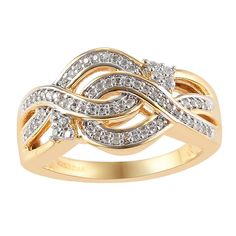 Accentuated with dazzling diamonds in a twist design, this ring is a must-have accessory. Accentuated with dazzling diamonds in a twist design, this ring is a must-have accessory. Nickel free Metal: sterling silver Packaging: boxed Plating: 14k gold, rhodium Width: 8 mm Finish: polishedDIAMOND DETAILS Total weight: 1/3 ct. Shape: round Setting: prong Diamond weights are approximate. Diamond Total Weights may vary between .01 and .13 ct. Some diamonds consist of fewer than 17 facets. Gemstones ma Modern Gold Ring, Silver Packaging, Rings Unique, Luxury Jewellery, Twist Ring, Rings Diamond, Fancy Jewelry, Stone Engagement Rings, 3 Carat