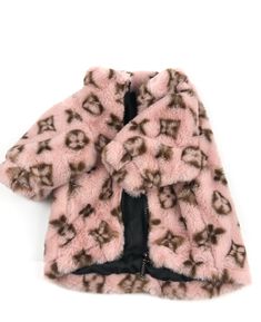 a pink and brown leopard print coat