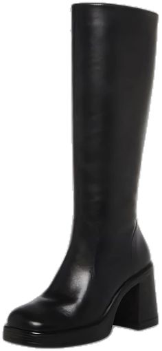 High Boots For Women, Black Leather Knee High Boots, Leather Knee High Boots, Boots Platform, Dress Boots, Block Heel Boots, Chunky Block Heels, Boots For Women, Black Leather Boots