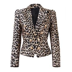 Adelina Leopard Print Blazer - ALLARA Designer Outerwear, Leopard Blazer, Animal Print Blazer, Leopard Print Blazer, Slim Fit Blazer, Jacquard Jacket, Leopard Print Jacket, High Street Fashion, Slim Fit Blazers