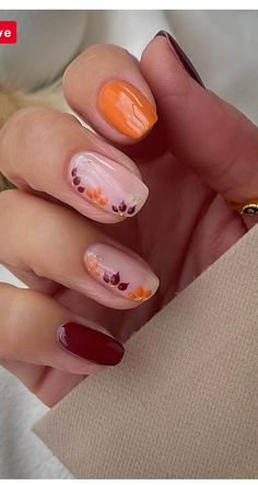 Thanksgiving Nail Designs, Simple Fall Nails, September Nails, November Nails, Fall Nail Art Designs, Cute Nails For Fall, Short Nails Art, Thanksgiving Nails