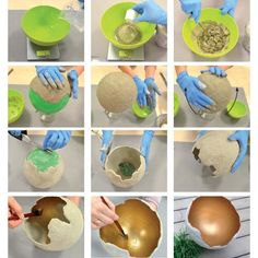 the process of making an egg shell with eggshells and other things to make it