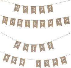 a christmas banner with the words merry christmas and happy new year