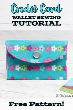 the free pattern for this card wallet is easy to sew and can be used as a sewing project