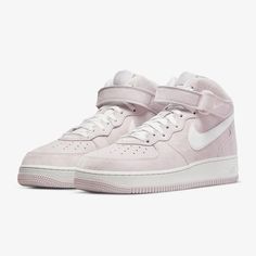 Brand New Never Worn Sold Out Online Hard To Find In This Size Super Clean Light Pink Suede Af1s Women’s 8/Men’s 6.5 Nike Air Force Mid, New Air Force 1, Converse Nike, Nike Air Force 1 Mid, Converse Run Star, Air Force 1 Mid, Exclusive Sneakers, Nike Dunk High, Nike Shox