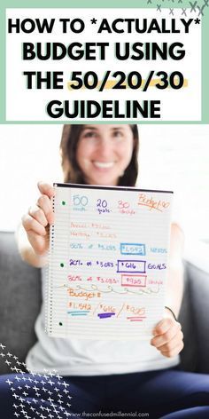 How To *Actually* Budget Using The 50/20/30 Guideline - The Confused Millennial Personal Finance Budget, Living On A Budget, Budget Spreadsheet, Making A Budget, Budget Planer, Budget Printables, Savings Plan, Monthly Budget, Budget Planning